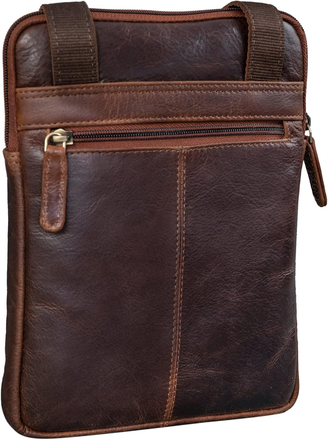 LEABAGS Leder Umhängetasche Herren & Damen I Messenger Bag mit Schultergurt I Schultertasche I Arbei