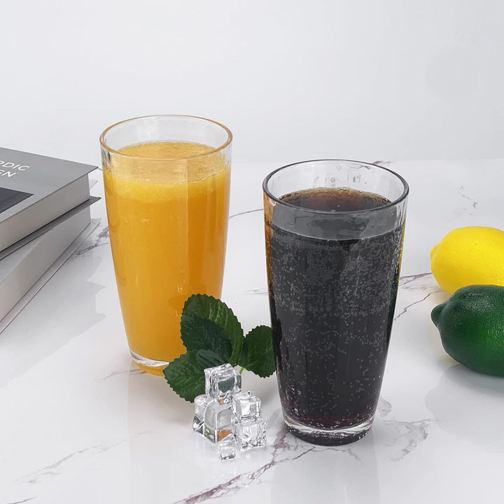 Grosse Acrylgläser, 740 ml, Kunststoffbecher, Set mit 6 transparenten Farben, gehämmerter Stil, BPA-