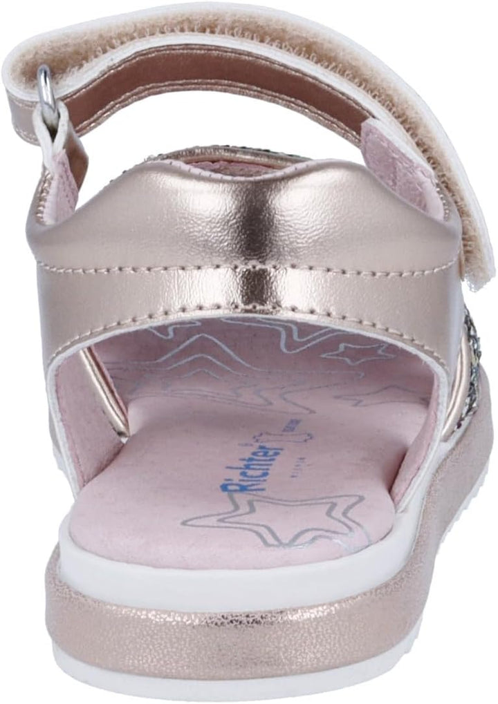 Richter Kinderschuhe Mädchen Halbschuhe Klett Sandale Rosa Freizeit 26 EU Salmon Gold, 26 EU Salmon