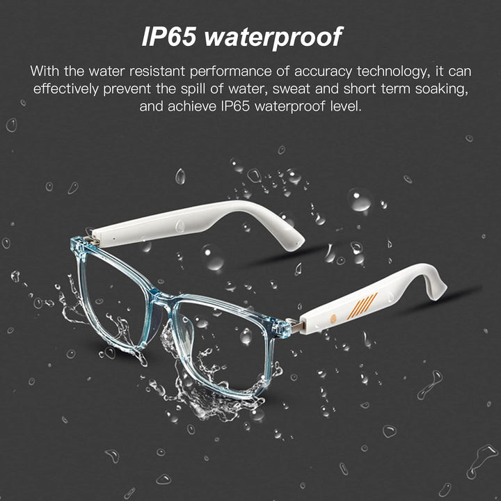 ASHATA Bluetooth-Brille, wasserdichte IP65-Sonnenbrille, Kabellose Musikbrille mit Elektronischer To
