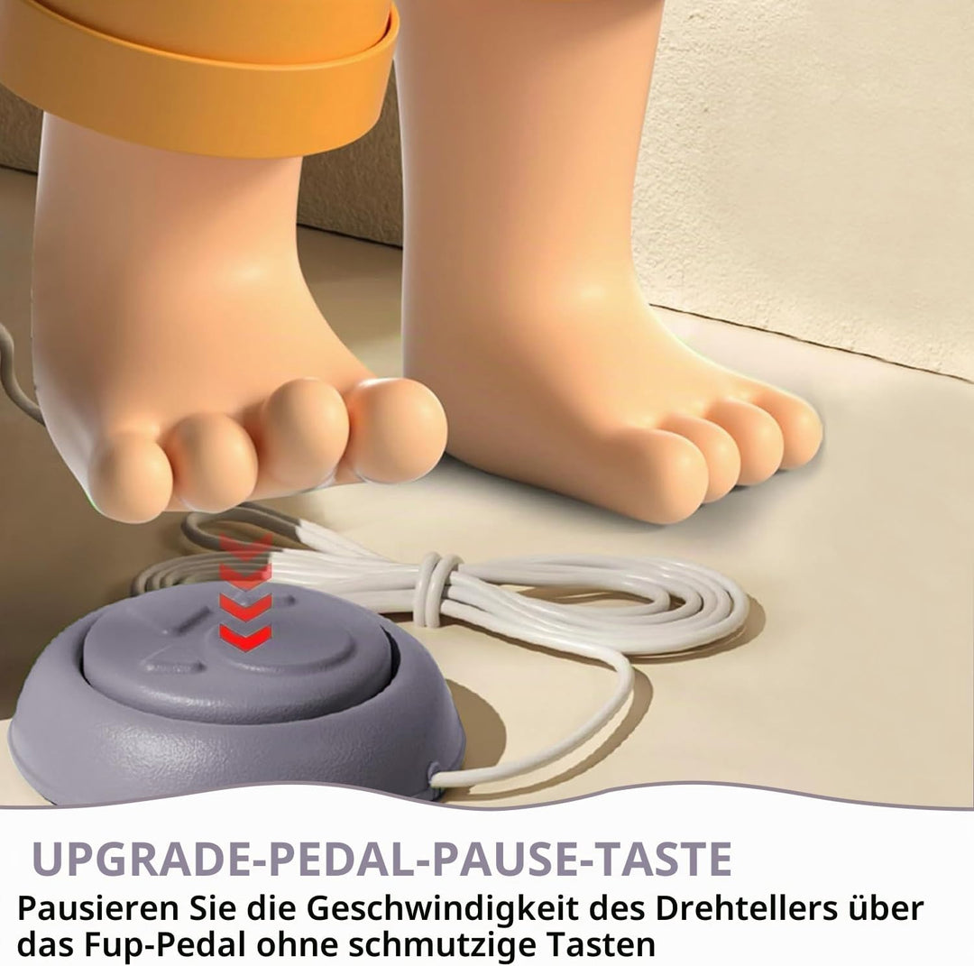 töpferscheibe elektrisch, 200R/min Mini-Töpferscheibe, 12cm Drehteller Tonmaschine mit 8 Stück Bildh