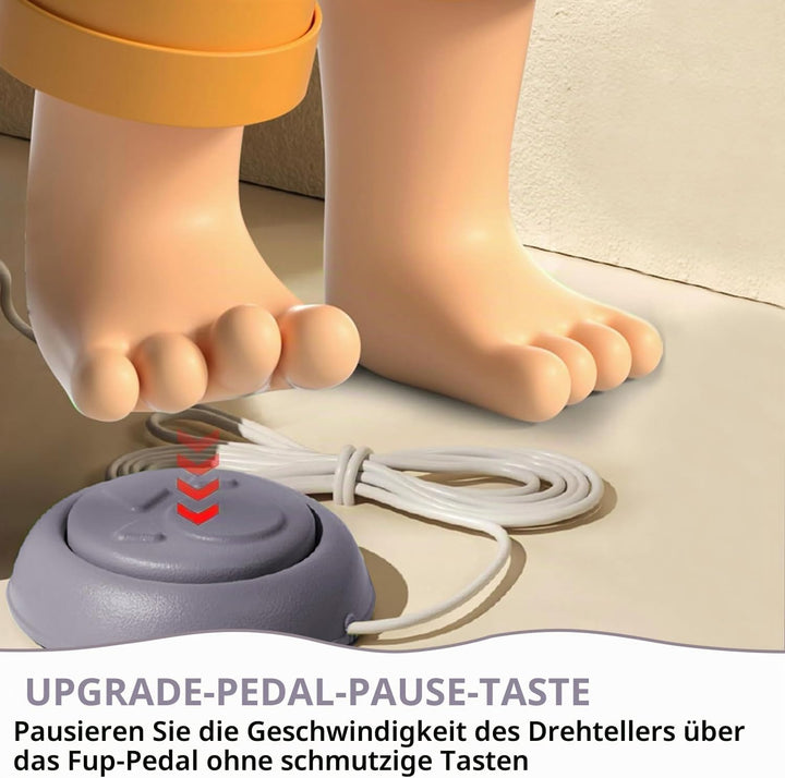 töpferscheibe elektrisch, 200R/min Mini-Töpferscheibe, 12cm Drehteller Tonmaschine mit 8 Stück Bildh