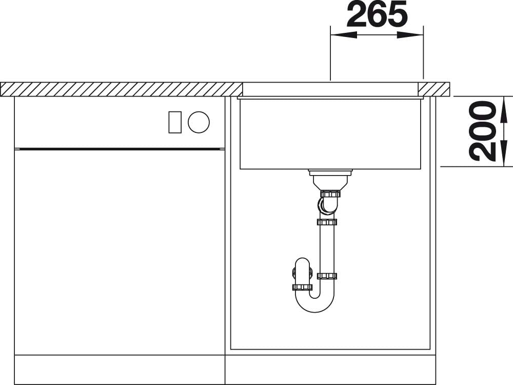 BLANCO Spül-Set in felsgrau – ETAGON 500-U – Spülbecken für 60 cm Unterschränke – Granitspüle aus SI