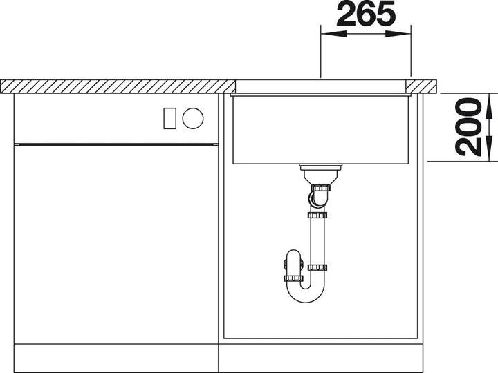 BLANCO Spül-Set in felsgrau – ETAGON 500-U – Spülbecken für 60 cm Unterschränke – Granitspüle aus SI