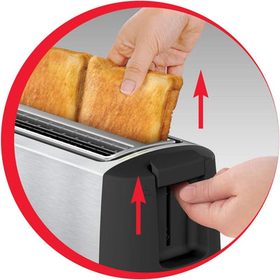 Moulinex Subito 4 Toaster, 2 lange Schlitze, 1700 W, Eco-Modus, Thermostat 7 Positionen, Brotzentrie