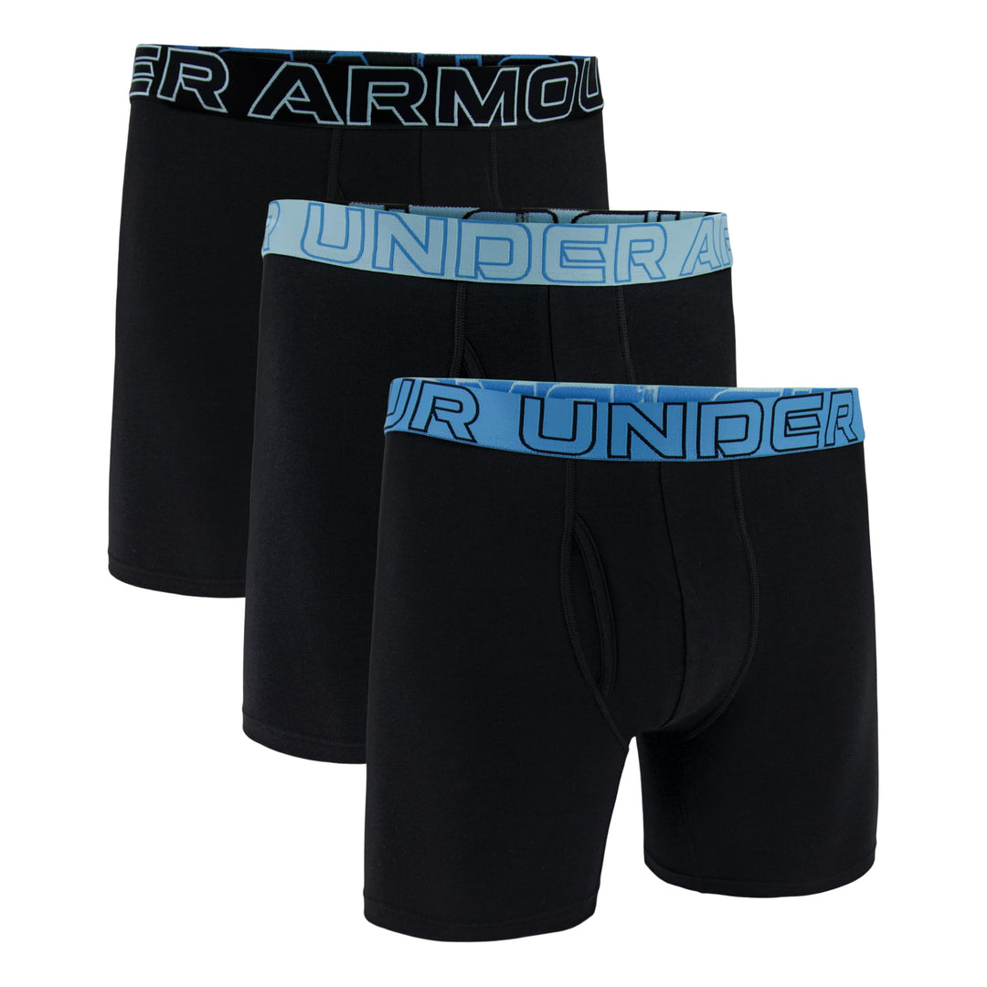 Under Armour Herren Performance Cotton 6-inch Boxerjock 3-Pack Retroshorts (3er Pack) L Schwarz/Stre