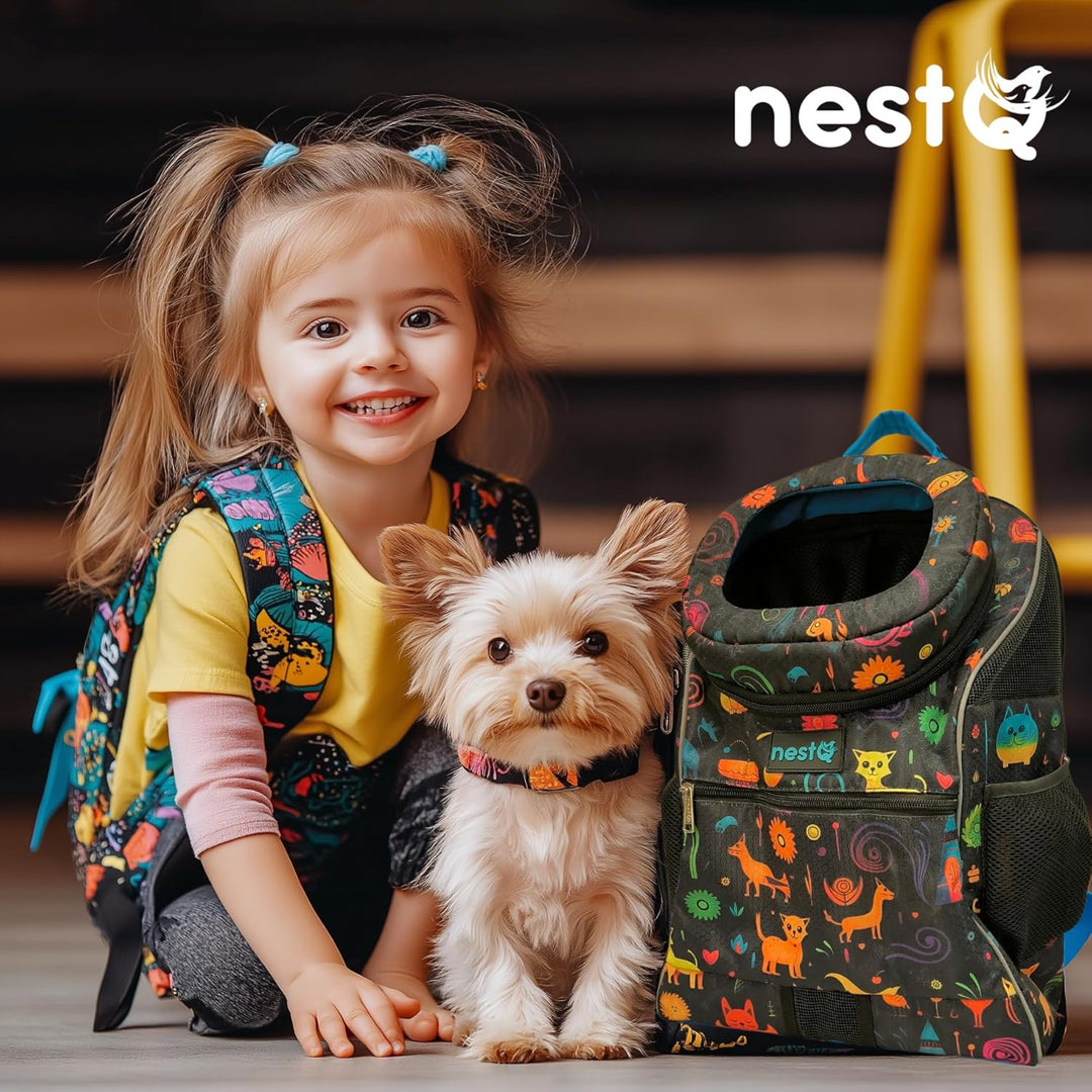Rucksack für kleine Haustiere wie Hunde und Katzen bis 3 kg – Nackenschutz – Reisetasche, Welpen – G