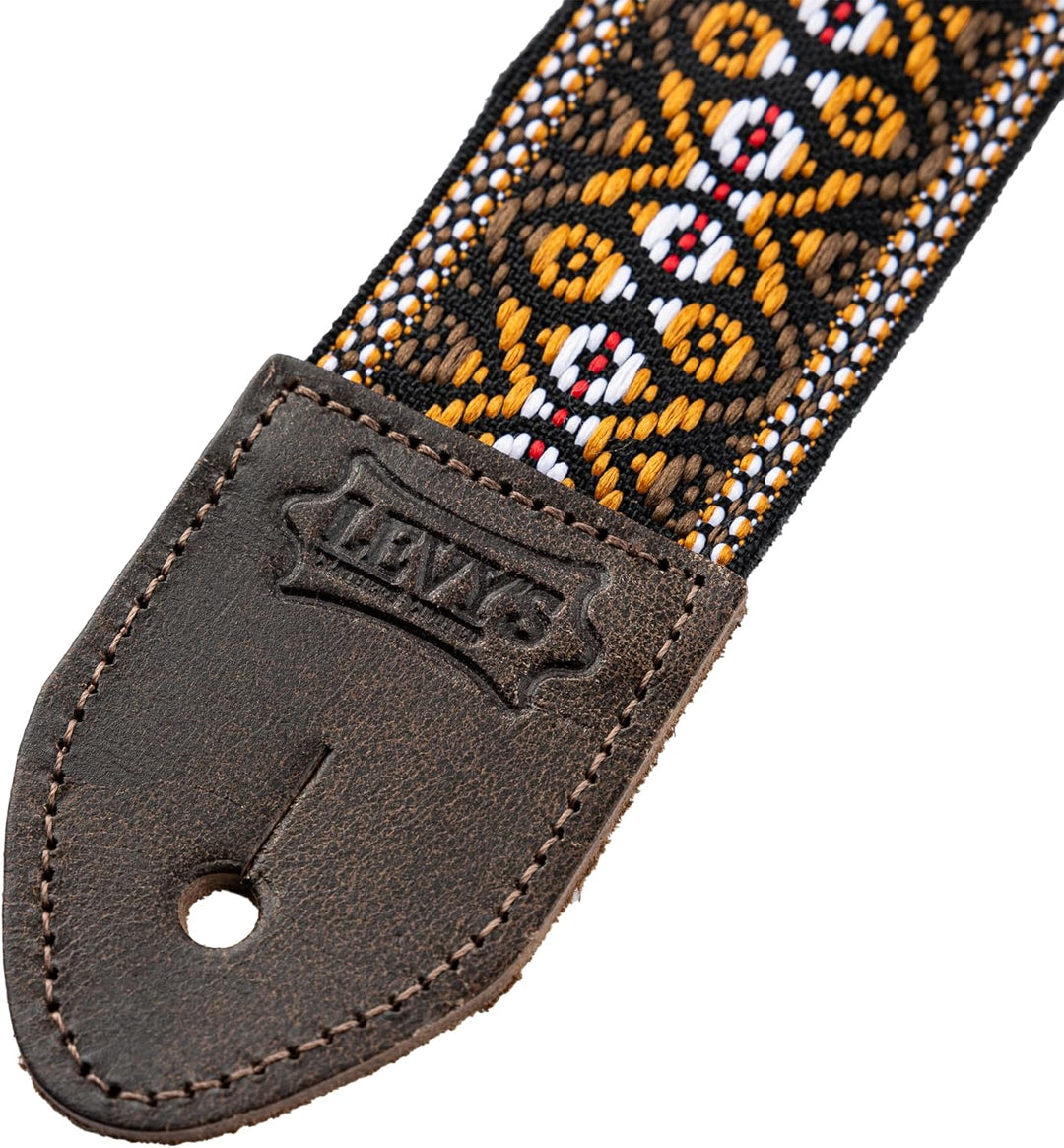 Levy's Leathers M8HTV-20 Vintage-Gitarrengurt mit Leder-Rückseite, Jacquard-Gewebe, 5,1 cm, M8HTV-20