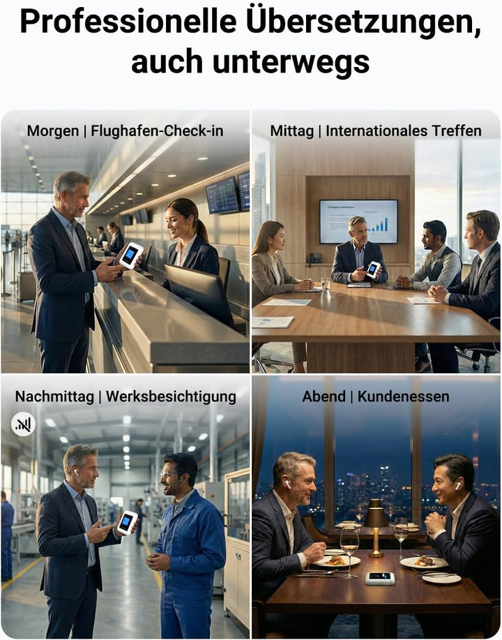 ANFIER A8 KI Übersetzer Kopfhörer, Offline AI Sprachübersetzer mit ChatGPT, Keine App Erforderlich,