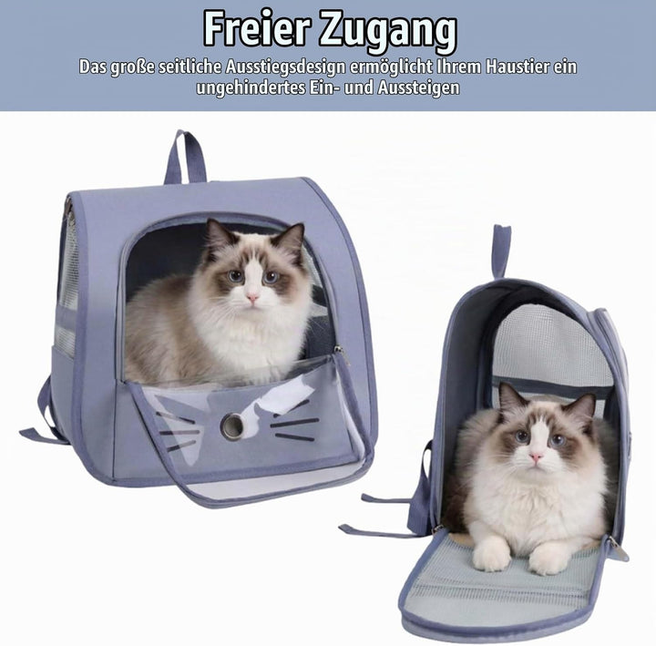 Tragbare und Faltbare Katzentasche,Atmungsaktive und Faltbare Haustier Rucksack,Katzenrucksack mit N