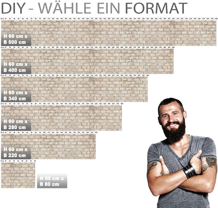 StickerProfis Küchenrückwand selbstklebend Glasoptik - ALTE Mauer - 1.8mm, Versteift, alle Untergrün