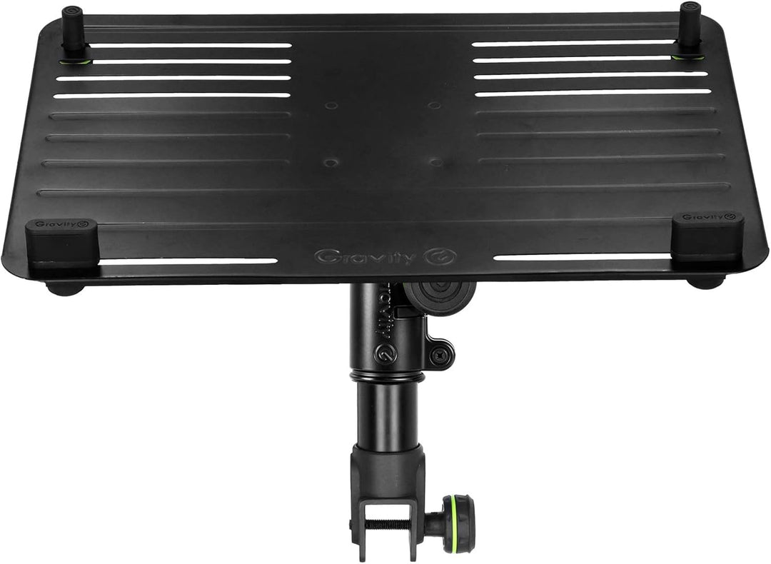 Gravity FT 01 LT T B - Flexible Laptop Ablage für DJ Tisch, stufenlos höhenverstellbar, schwarz