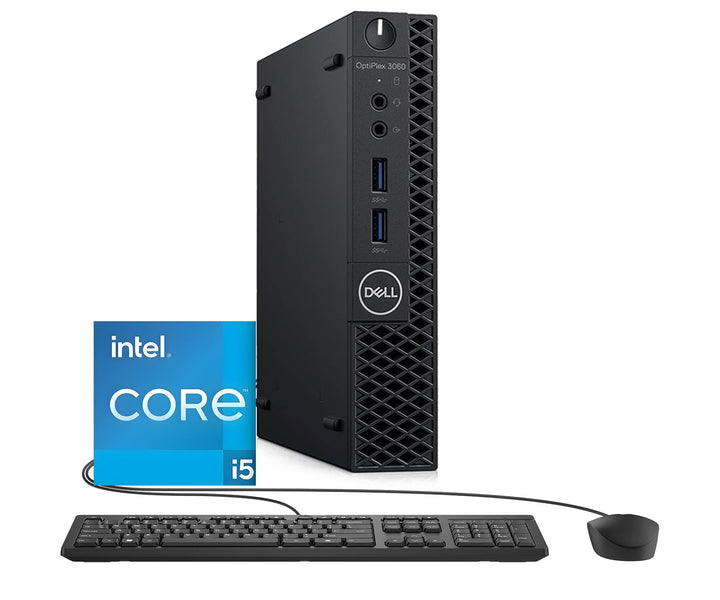 Dell Optiplex 3060 Mini Computer PC Intel Core i5-8500 8GB RAM 512GB SSD US Keyboard QWERTY WiFi Blu