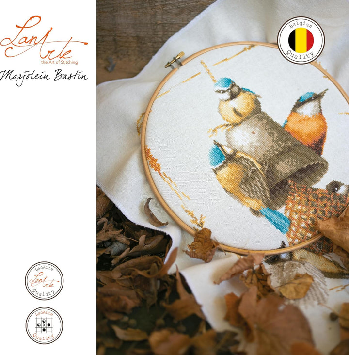 Lanarte PN-0171765 MB Vogelhäuschen II Zählmuster Kreuzstichset, Baumwolle, mehrfarbig, ca. 30 x 39