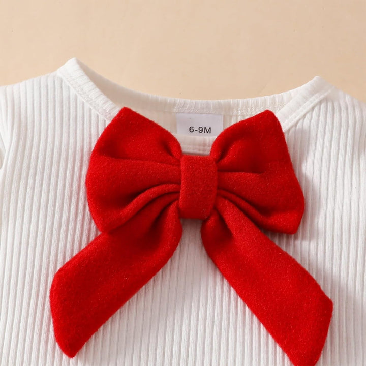 Kleinkind Baby Mädchen Outfits Rüschenärmel Gestrickt Bowknot Shirt + Elegant Mini Rock+ Baskenmütze