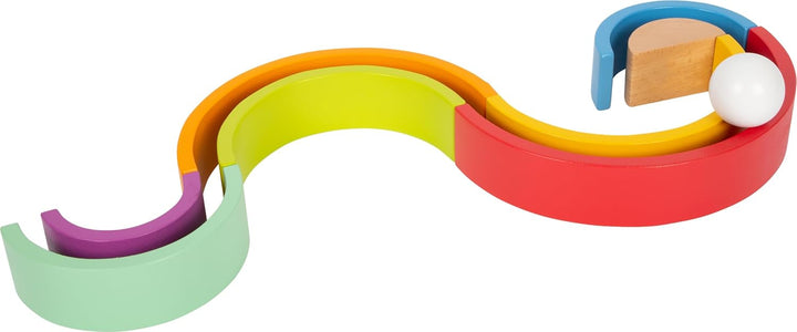 Small Foot Holzbausteine Grosser Regenbogen aus Holz, Stapelspiel für Feinmotorik, ab 12 Monaten, 69