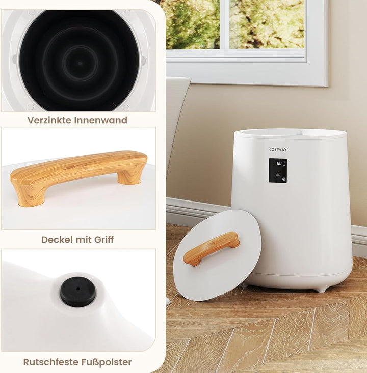 COSTWAY 18L Handtuchwärmer Eimer, Deckenwärmer mit LED-Anzeige & automatischer Abschaltung, tragbare