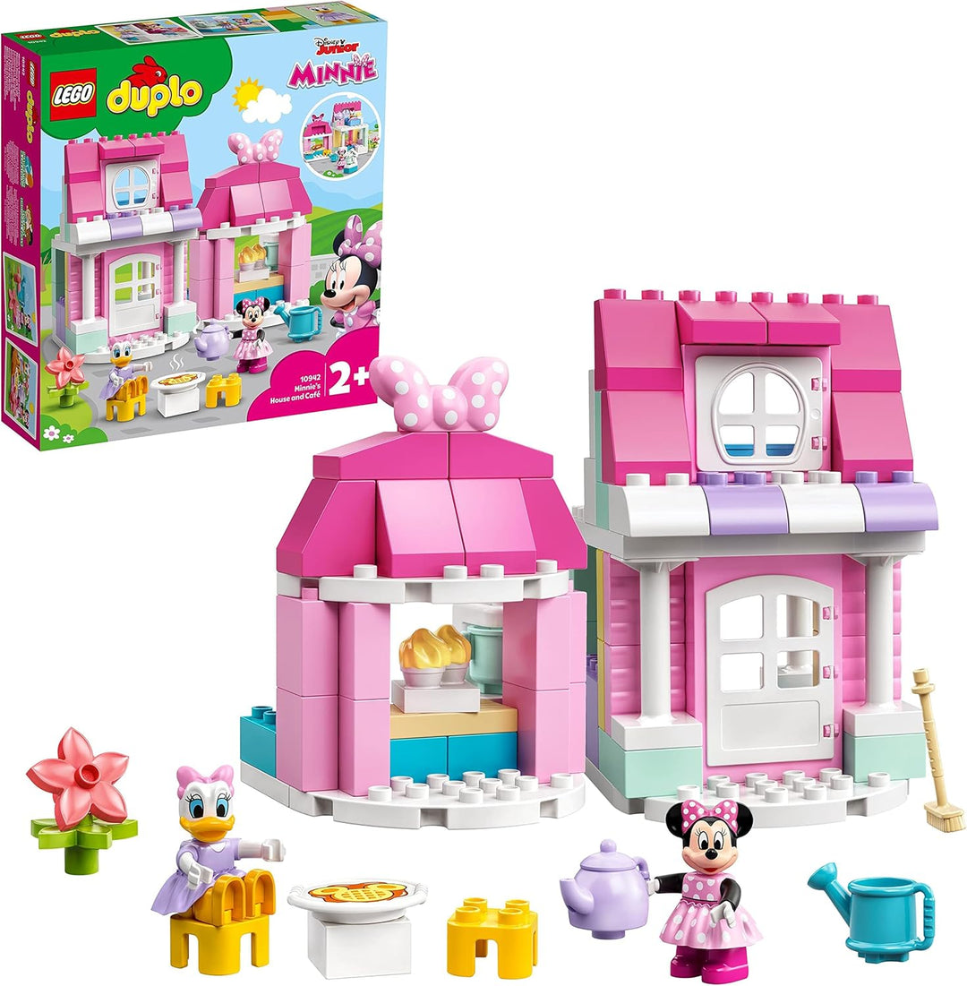 LEGO 10942 DUPLO Disney Minnies Haus mit Café, Minnie Mouse Spielzeug zum Bauen ab 2 Jahre, Kindersp