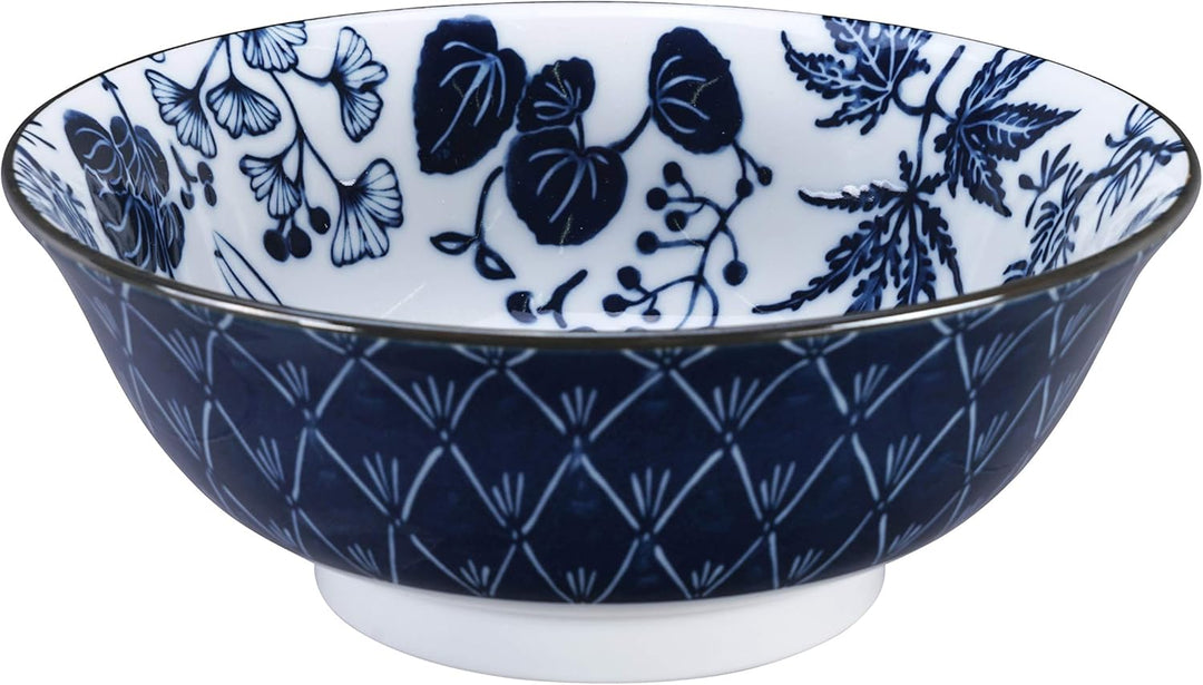 TOKYO design studio Flora Japonica 2-er Schalen-Set blau-weiss, Ø 20,3 cm, 8 cm hoch, ca. 1000 ml, a