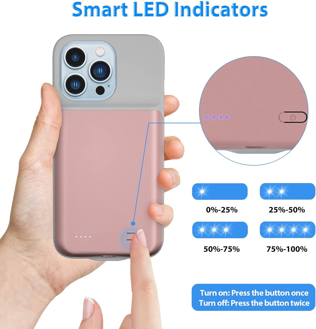 HUOBAO Batteriehülle für iPhone 13 Pro, [6000mAh] Ladegerät Hülle für iPhone 13 Pro, Schützende trag