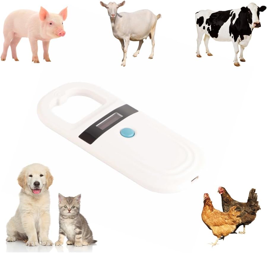 Haustier ID Chip Lesegerät, Hund Microchip Scanner Pet Reader USB Wiederaufladbarer Chipleser Katzen