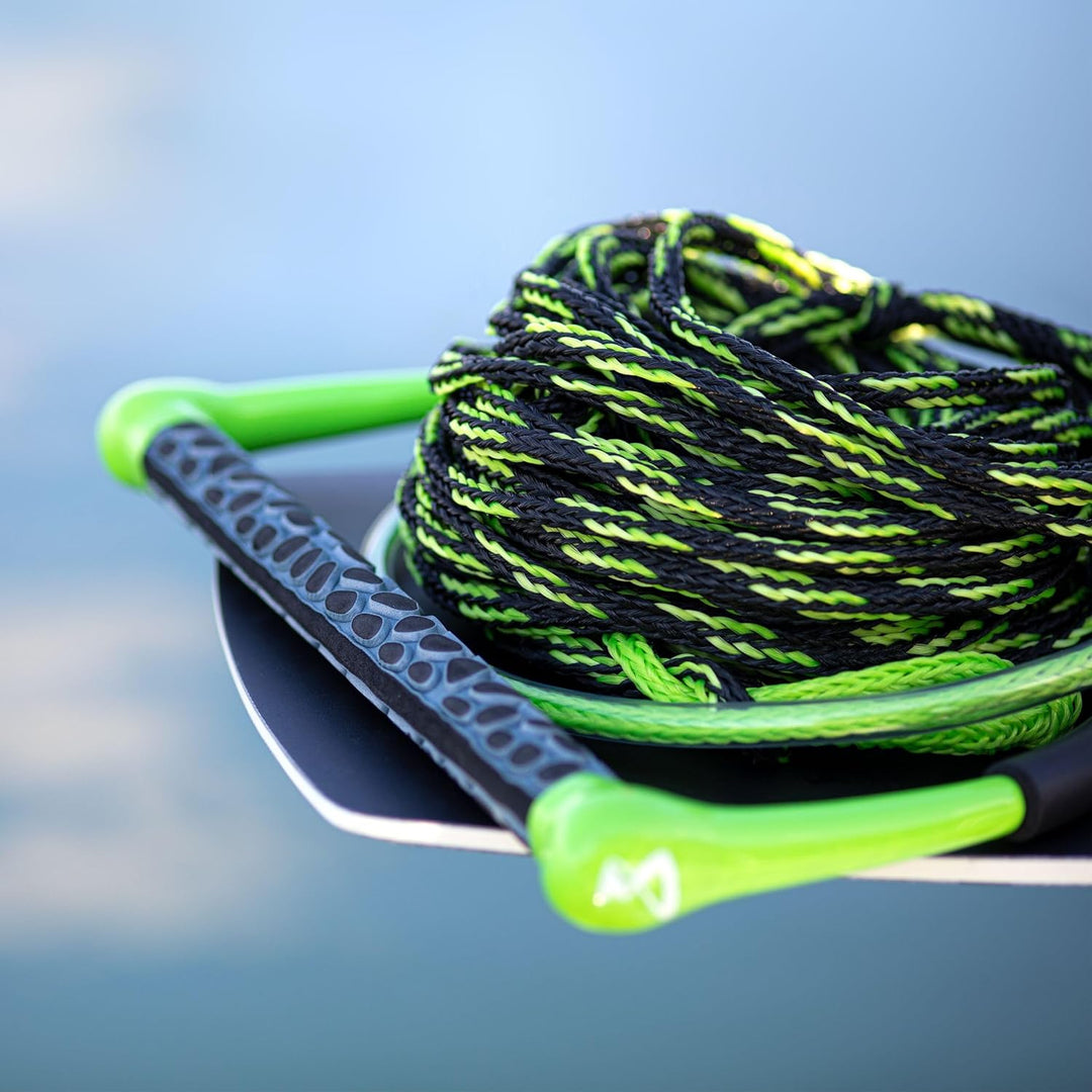 Mesle Wakeboard-Leine Team, 15'' Eva Griff, verkürzbar, Zug-Seil mit Hantel Schwarz, Schwarz