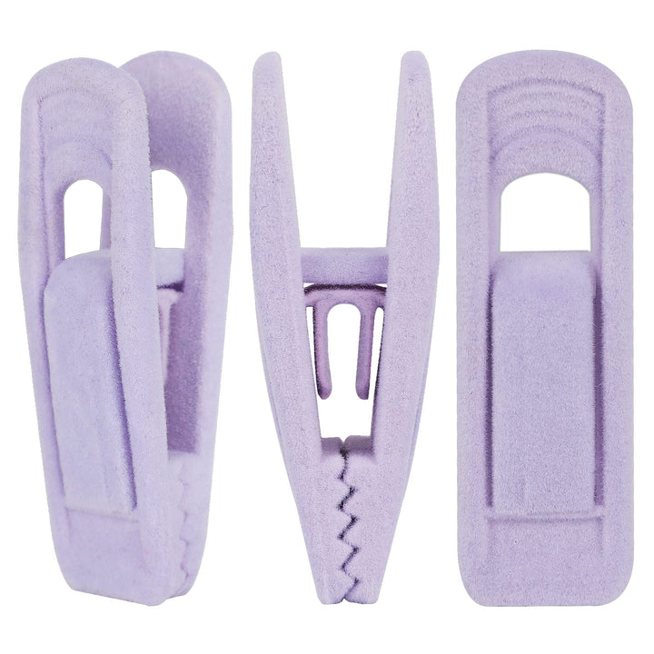 Tinfol Samt-Kleiderbügel-Clips, 24 Stück Hosenbügel, Samt-Clips, Starke beflockte Clips, perfekt für