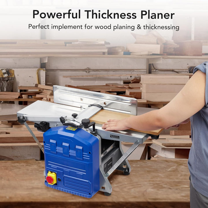 Garvee Elektrischer Dickenhobel 1250 W, Tischhobel Für Hart- & Weichholz | 8000 U/min Leistung, 20 c