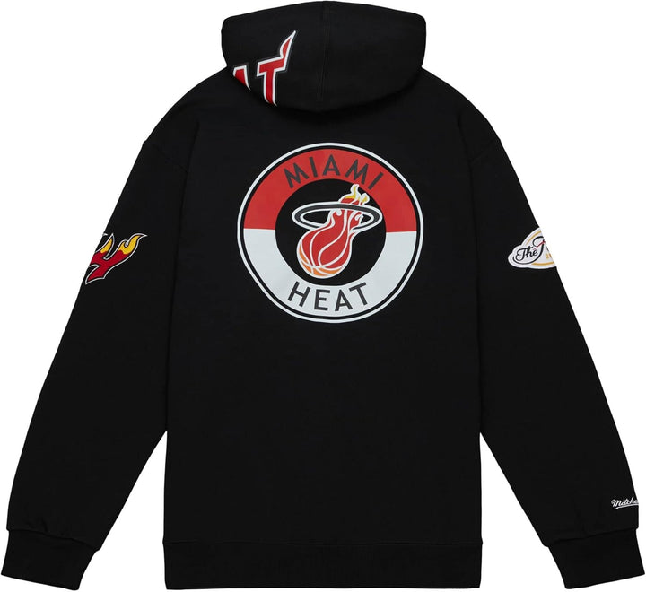 Mitchell & Ness NBA/NFL/NHL/NCAA Hometown Fleece Hoody S Miami Heat, Schwarz, S Miami Heat, Schwarz