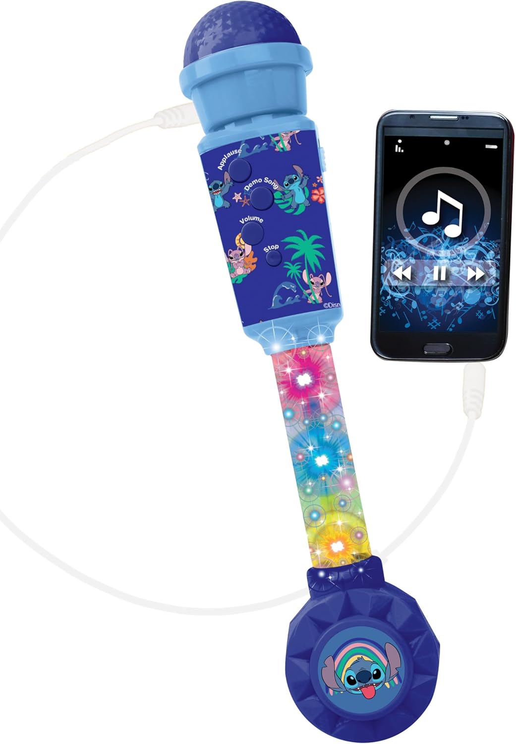 Lexibook, Disney Stitch, Leuchtendes Mikrofon für Kinder, Musikalisches Spielzeug, Eingebauter Lauts