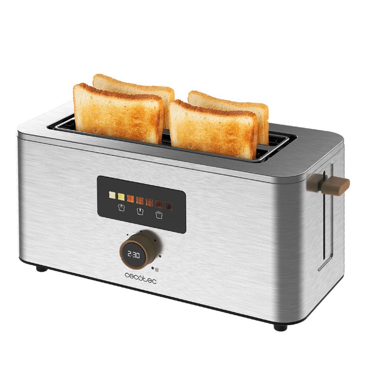 Cecotec Vertikaler Toaster mit 2 Langschlitzen Touch&Toast Extra Double, 1500 W, 4 Scheiben Brot, Ex