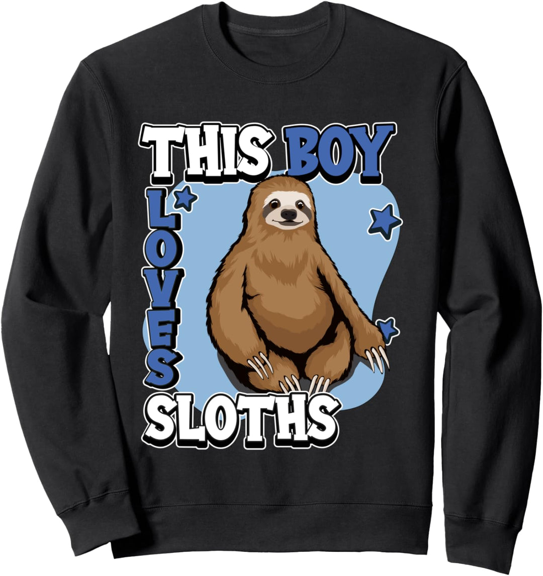 Jungen This Boy Loves Sloths Faultier Sweatshirt