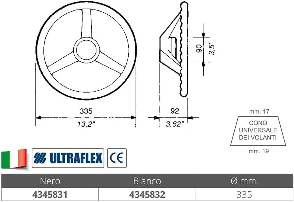 Ultraflex, V 32 KS Steuerrad AntiVibration 335 mm, 58662