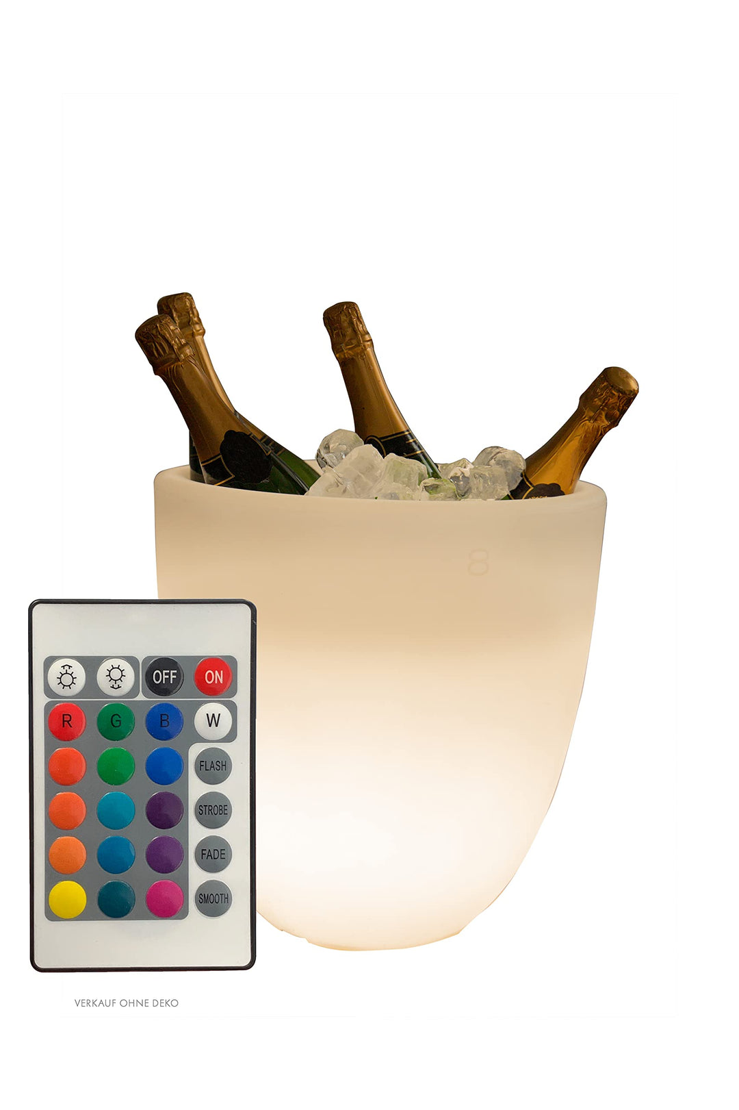 8 seasons design Shining Curvy Cooler LED-Flaschenkühler Ø 39cm, (Weiss), mit Farbwechsler (15 Farbe