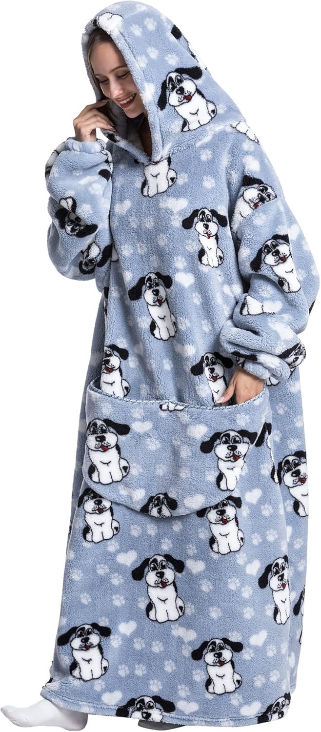Verlängert Übergrosse Hoodie Decke,Decken Hoodie Damen mit Tasche und Kapuze,Superweiche und Warme K