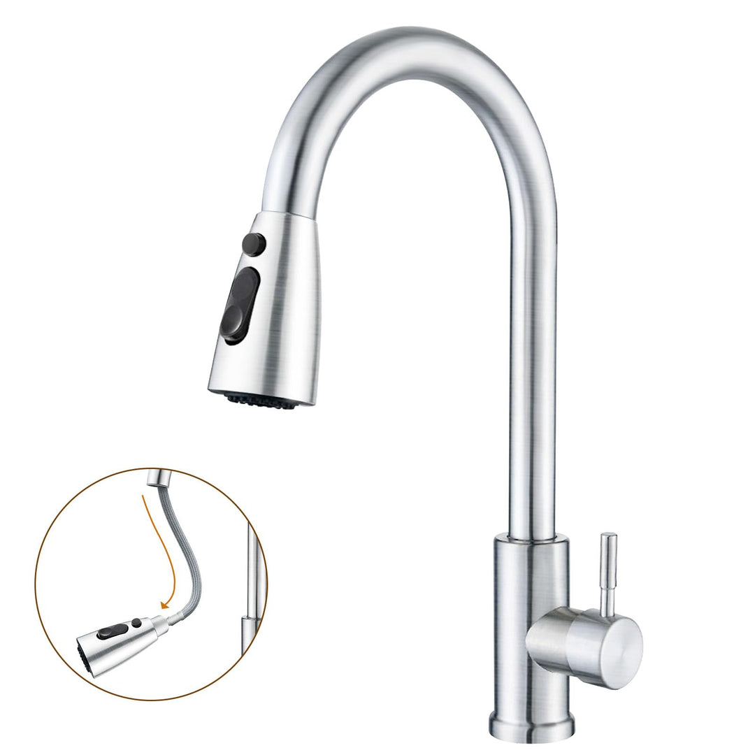 SURFOU Wasserhahn Küche Ausziehbar Schlauch, Küchenarmatur mit Brause Hochdruck, Spültischarmatur Wa