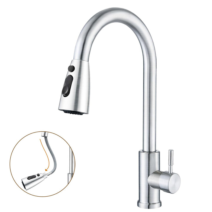 SURFOU Wasserhahn Küche Ausziehbar Schlauch, Küchenarmatur mit Brause Hochdruck, Spültischarmatur Wa