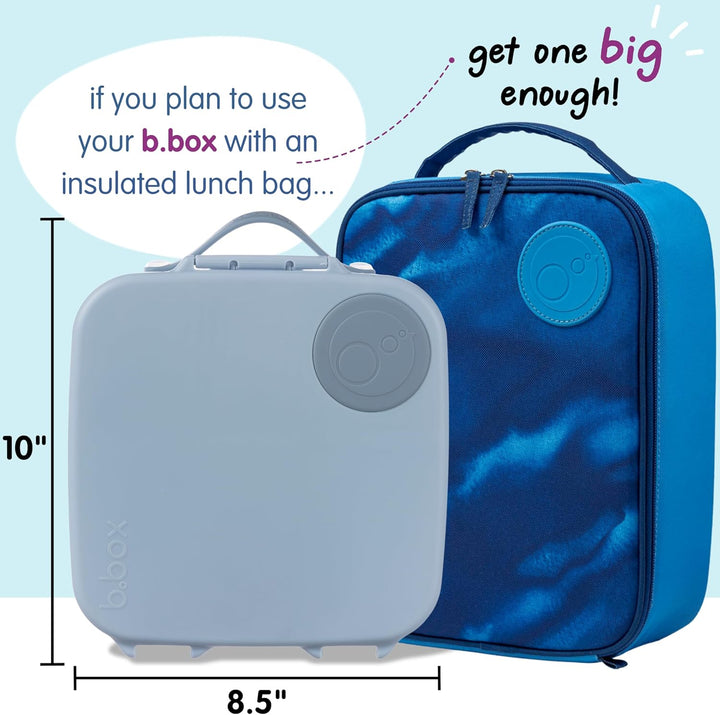 b.box Brotdose | Grosse Bento-Box mit 4 Fächern (2 auslaufsicher), herausnehmbarer Trenner, Gel-Kühl