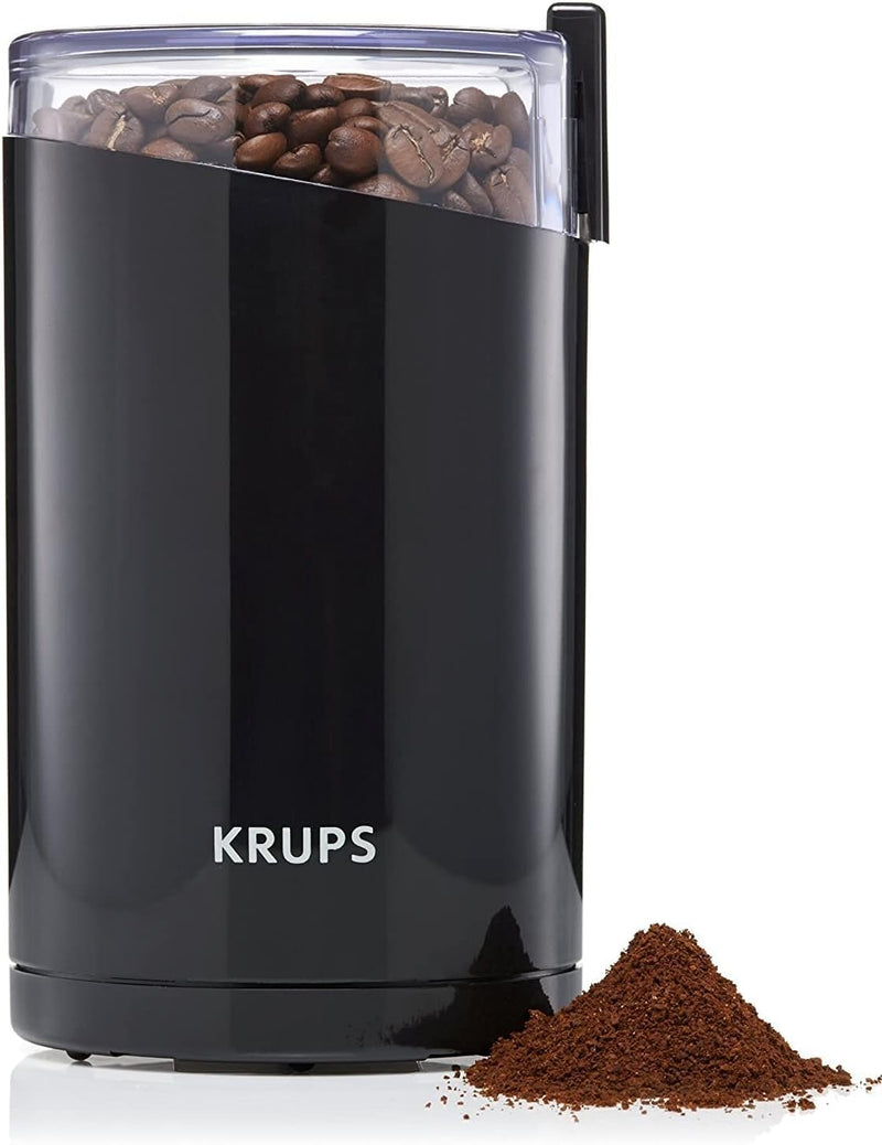 Krups Elektrische Kaffeemühle, Kaffeebohnen Nüsse Gewürze Getreide Mühle mit Edelstahl Schlagmesser