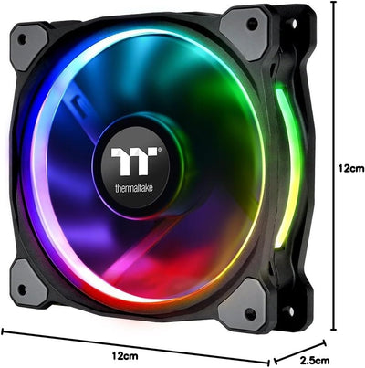 Thermaltake CL-F054-PL12SW-A Riing Plus 12 Gehäuselüfter TT Premium Edition 5 Pack mit Software RGB