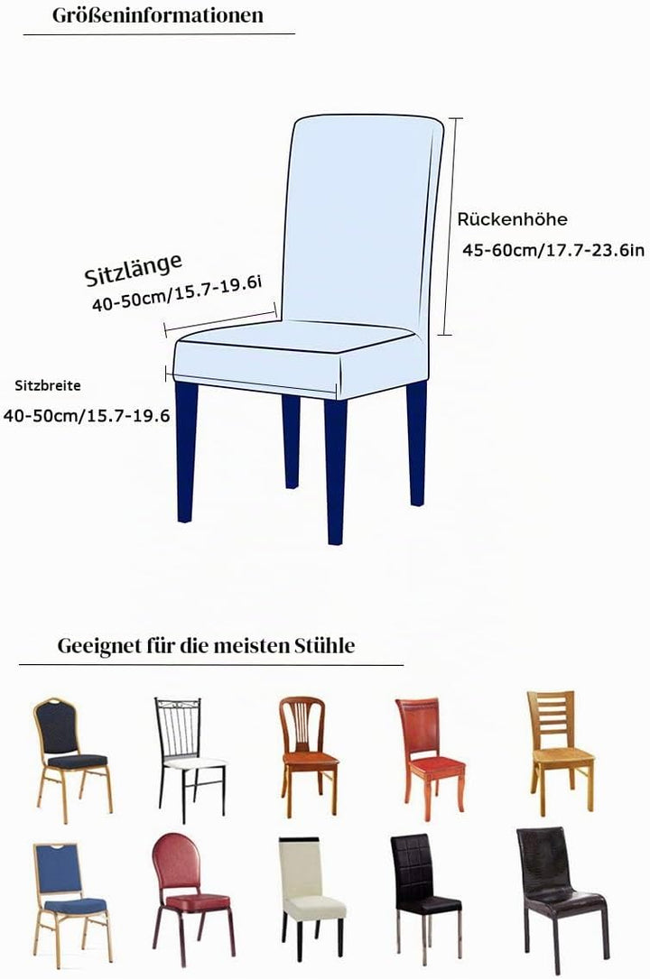 Chickwin Stuhlhussen 6er Set Samt Stuhlhussen für Schwingstühle, Esszimmerstühle Hussen Für Hochzeit