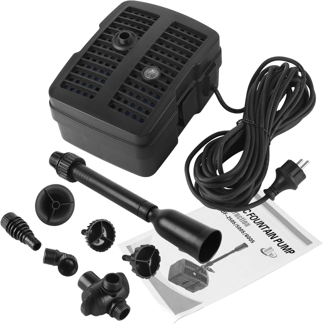 YAOBLUESEA 4 in 1 Teichpumpe Springbrunnenpumpe mit Filter UV-Klärer,Wasserspielpumpe Bachlaufpumpe,