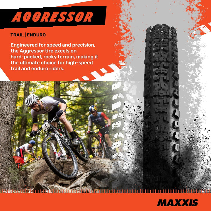 Maxxis Unisex Aggressor zusammenklappbar Dual Compound TR/DD Reifen 29x2.50WT Schwarz, 29x2.50WT Sch