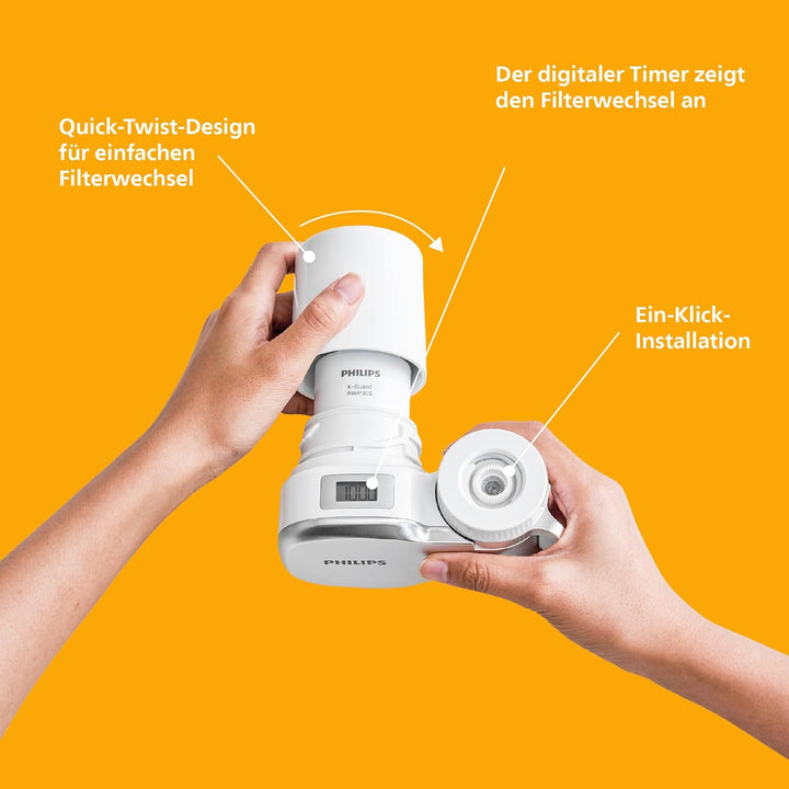 Philips Water Ontap Filter AWP3705P3/10 MICROFILTRATION mit DIGITALEM DISPLAY und 3 Ersatzkartuschen