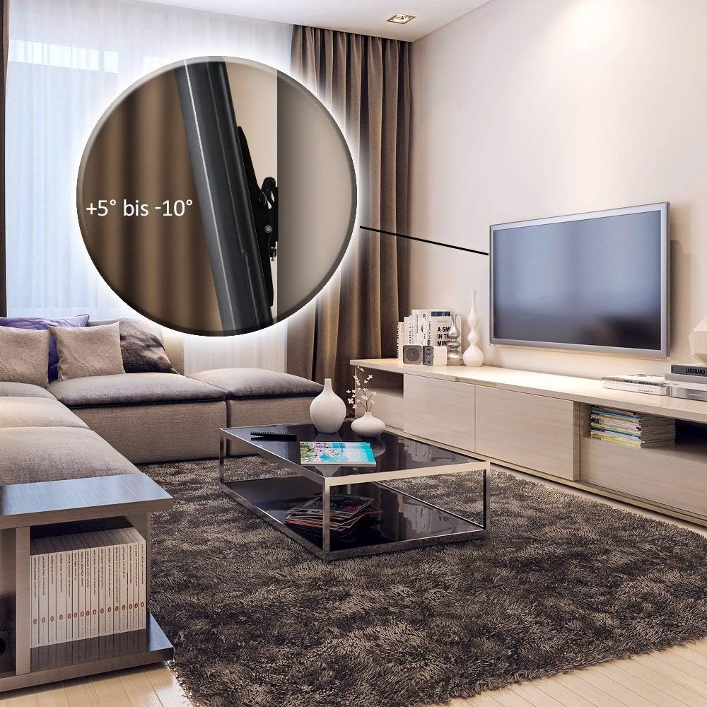 deleyCON Universal TV Wandhalterung 32"-65" Zoll, Neigbar, bis 75 kg | für 81-165 cm Fernseher, VESA