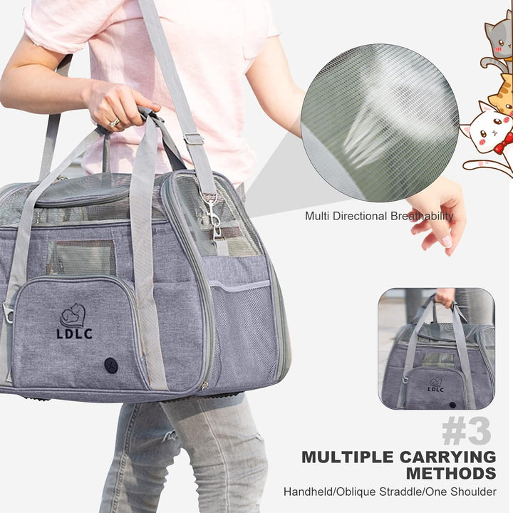 PETCUTE Hundetransportbox,Atmungsaktive Katzen Tragetasche Katze transportbox Tragetaschen mit Weich