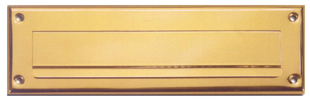Briefeinwurf-geprägt-270 x 80 mm -Messing-Briefklappe-Briefschlitz Messing poliert