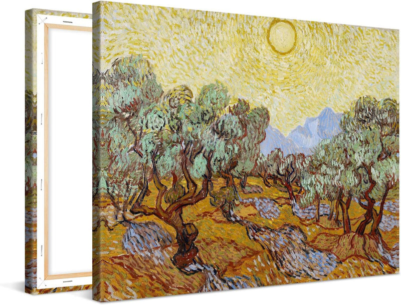 PICANOVA – Vincent Van Gogh Olive Trees 80x60 cm – Bild auf Leinwand – Leinwandbild – Premium Leinwa