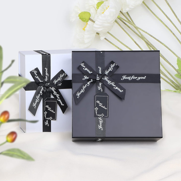 JiaWei Geschenkbox 33 x 31 x 11,5 cm Gross, Geschenkkarton mit Magnetisch Deckel &amp; Kreuzförmige Schl