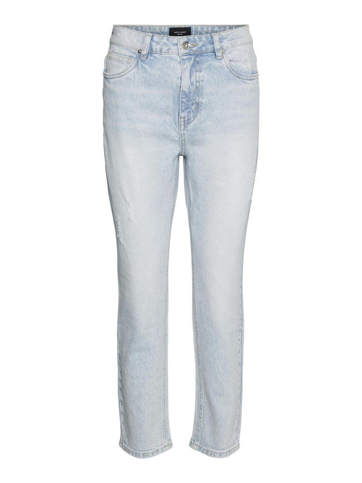 VERO MODA Branda High Rise Staight Jeans 25W / 32L Light Blue Denim, 25W / 32L Light Blue Denim